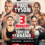 Jake Paul Instagram - The biggest event of the year. Free for every Netflix subscriber in the world. Tickets go on sale this May. #PaulTyson #TaylorSerrano @mostvaluablepromotions
