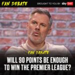 Jamie Carragher Instagram - “90 points!” 👀 Do you agree with Carra on how many points will be needed to win the Premier League this season? 🤔 Swipe for his take! ⚽