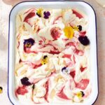 Jamie Oliver Instagram – The sunshine is back baby so make the most of it with my gorgeous no churn strawberry ripple ice cream recipe !! Strawberries are a huge favourite for both me and my family and who can’t say no to a recipe this easy ??? I’ll let you into a little secret too….. add 1tsp of balsamic vinegar and you can thank me later 👍 Link in my bio for the recipe x x x

#icecream #summer #strawberry