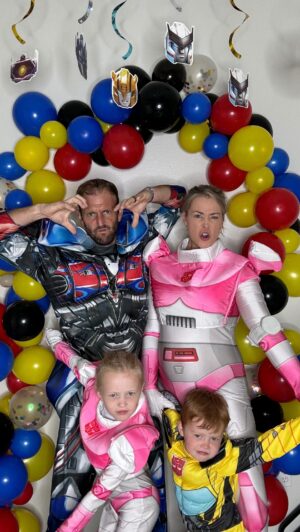 Jamie Otis Instagram - I’d spend all day blowing up a million balloons all over again just to see THAT SMILE on his face 🥹🙏🥰 He was so surprised and so excited!!🥳🎉

This is the last year Hendrix is my baby boy so I wanted to make it super special for him. Next year he’ll have two little brothers chasing him around🤪 When I say that out loud I still can’t even IMAGINE how much our life is going to change the minute the twins are born.🫣☺️

Hendrix wanted a transFOURmers bday party this year. We tried our best to make it out without spending a million dollars on custom decor-there isn’t a lot out there for transformers bday party stuff🤷🏼‍♀️

I think we made it work though!🎉 

Doug and I are trying our best to soak up as much quality time with both Henley and Hendrix before our world gets turned upside down in the best way possible with these twins!🤰👶👶

#familygoals #familyfirst #fambam #mommysboy #momlife #momlifebelike #momofboys