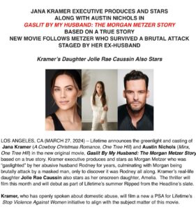 Jana Kramer Instagram - There is a lot to say around this but for now….I am ready to bring this true story to life and be a conduit for freedom for other women. Also wildly proud to have my daughter play my on screen daughter alongside me and of course work again with @austinnichols. Thank you @lifetimetv for this next journey #domesticviolenceswareness