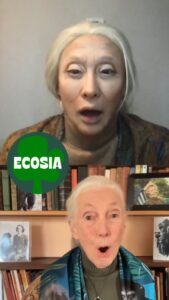 Jane Goodall Instagram - Celebrate Earth Day with Dr. Jane Goodall and her long lost twin, Dr. Jane Not-Good-At-All! “Whether you’re busy saving chimps and ecosystems or perhaps winning the biggest drag competition in the universe, you can do something easy and impactful for Earth Day by switching to Ecosia (@ecosia)! Ecosia is a browser and search engine, but they dedicate 100% of their profits to the planet, and support amazing projects such as @janegoodallinst tree planting and chimpanzee protection programs in Uganda. #ecosia #climateaction #ichooseecosia