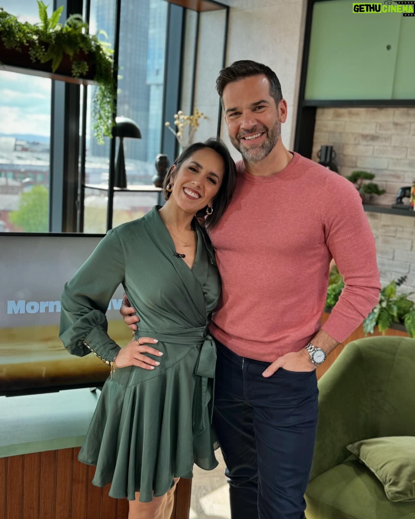 Janette Manrara Instagram - Always a lovely day starting it w/ you all on @bbcmorninglive alongside @gethincjones and the #MorningLive Family. Thanks for having me! Have a lovely weekend everyone! ☀️ Also, loved @katyajones testing out the green sofa with me! Haha!