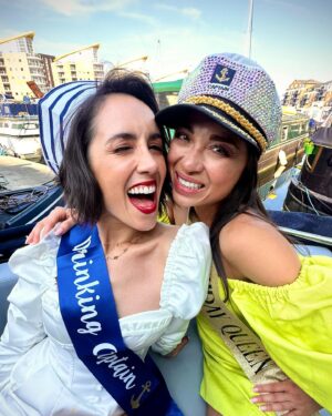 Janette Manrara Instagram - What a birthday surprise for @katyajones we had! It was honestly incredible! She had no idea and everything went to plan and there was so much love in our group! We stayed onboard the “Lulubelle” boat which was perfect w/ the weather we had! Then had some exquisite food prepared and served for us by my friend Alex and his fiancé Alice at @norfolksedge! Such a brilliant idea for hosting dinner party’s, or in our case a feast of canapés for a birthday lunch! And the cake of dreams, Katya’s personal favourite, Biscoff Cheesecake from our dear friend @eric_lanlard! We ended the day at the gorgeous rooftop bar in @thenedlondon; personally one of my favourite rooftop bars in London! Thanks @justjackjeff for looking after us! Also, that Captain’s Hat…. Stoned by hand by @nadiyabychkova mother! Incredible! 

The day could not have gone better, and Katya could not have been happier! It was an amazing day, celebrating an amazing girl 🤍

#birthday #surprise #boatparty #norfolkcatering #gifted