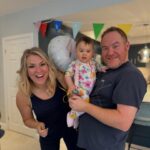 Janette Manrara Instagram - Had THE best time celebrating @saradaviescc 40th birthday yesterday, but today is a certain little woman’s 9 month birthday…. Lyra 🌹 Spent the morning full of cuddles and fun in the Davies household after an AMAZING night! Thank you for having us and for all the fun w/ Lyra today! We cannot wait for the next reunion! And to our wonderful little lady, mami and ati love you so much! Happy 9 months of a beautiful life with/ you🤍 P.S. That’s blue glitter make-up on Sara’s face from the party! Haha! Sign of a great night 👍🏼