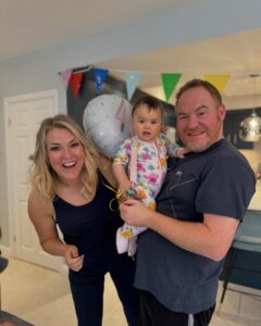 Janette Manrara Instagram - Had THE best time celebrating @saradaviescc 40th birthday yesterday, but today is a certain little woman’s 9 month birthday…. Lyra 🌹 Spent the morning full of cuddles and fun in the Davies household after an AMAZING night! Thank you for having us and for all the fun w/ Lyra today! We cannot wait for the next reunion! And to our wonderful little lady, mami and ati love you so much! Happy 9 months of a beautiful life with/ you🤍 P.S. That’s blue glitter make-up on Sara’s face from the party! Haha! Sign of a great night 👍🏼