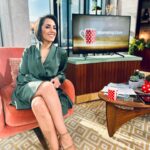 Janette Manrara Instagram - Always a lovely day starting it w/ you all on @bbcmorninglive alongside @gethincjones and the #MorningLive Family. Thanks for having me! Have a lovely weekend everyone! ☀️ Also, loved @katyajones testing out the green sofa with me! Haha!