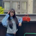 Jang Won-young Instagram – 🧡☁️☁️ @miumiu 
 #MiuMiu #MiuArcadie #AD