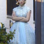 January Jones Instagram - Flashback to the time I was Betty Draper for Halloween(lazy), and the paps got me looking the part. One dad who came to the door with his kid said I was a dead ringer for her. 🤷🏼‍♀️
