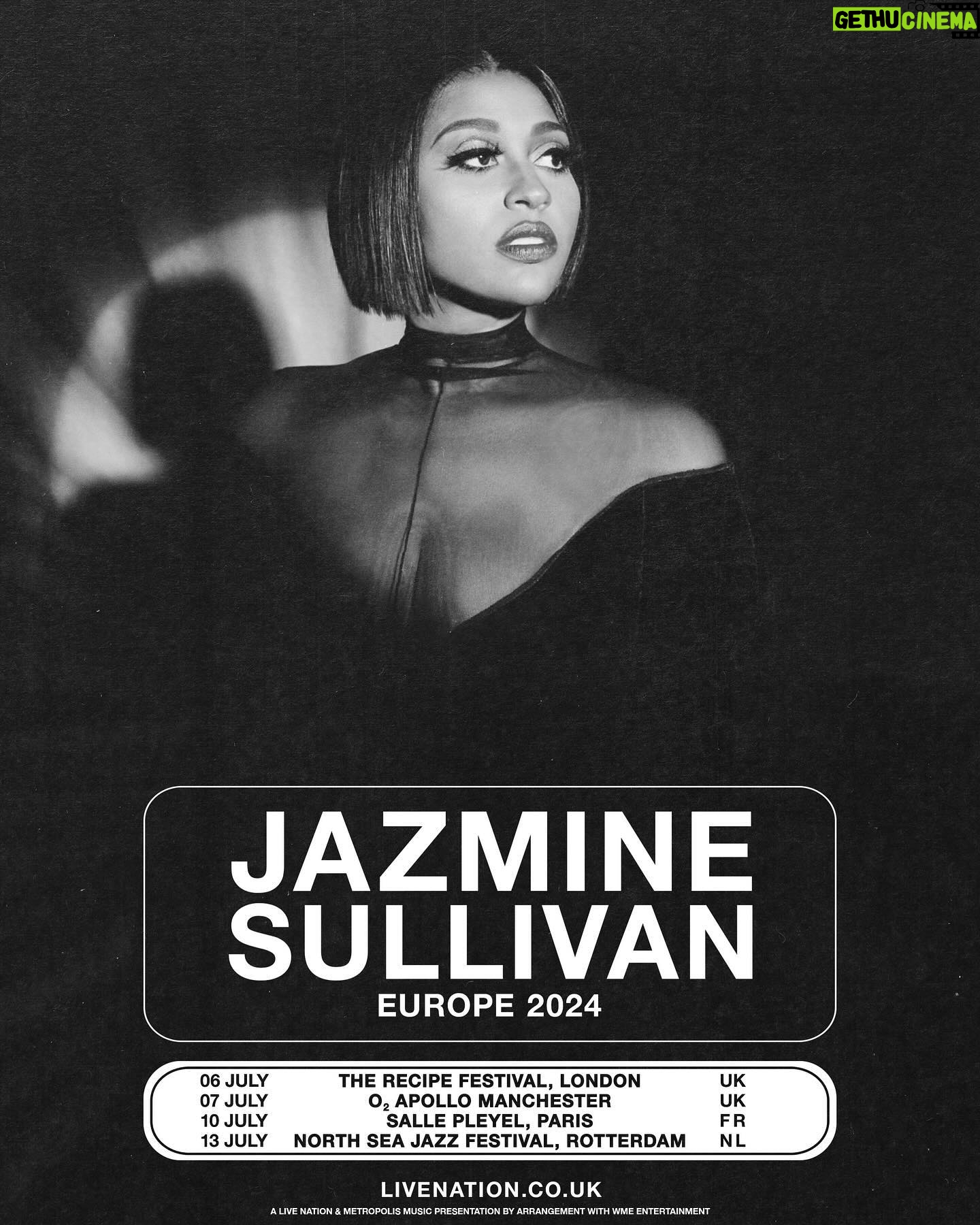 Jazmine Sullivan Instagram - Europe! I’m coming for you 🥰 Tickets on sale tomorrow at 10am local time. Link in Bio.