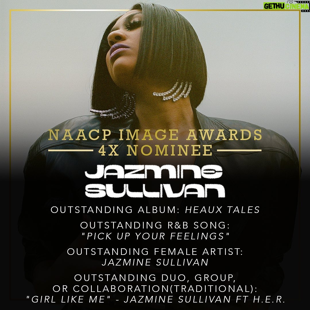 Jazmine Sullivan Instagram - Thank you @naacpimageawards 🖤.