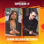 Jazmine Sullivan Instagram – I’ll be in Tampa Bay with @ericchurchmusic to sing the National Anthem for Super Bowl LV! Tune-in on Feb 7 to the Super Bowl on @cbstv Kick-Off Show at 6 PM ET #SBLV @nfl 🏈