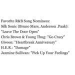 Jazmine Sullivan Instagram - Thank you everyone and congrats to all the other artists. If you have time feel free to vote. If not, I still love you. K bye. http://voteAMAs.com