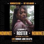 Jazmine Sullivan Instagram - Thank you @betawards and congrats to all the other amazing nominees! 🖤