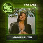 Jazmine Sullivan Instagram - Tomorrow 💚 on @fallontonight at 11:35pm EST on NBC!
