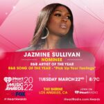 Jazmine Sullivan Instagram - Thank you @iheartradio and congrats to all the other nominees 🖤