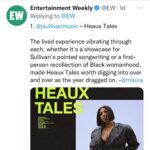 Jazmine Sullivan Instagram – Thank you @pitchfork @time @entertainmentweekly & @complex for recognizing Heaux Tales as one of the top 10 albums of the year. 🥺🙏🏾 and congrats to all the other amazing artists keeping me in such good company. 🖤