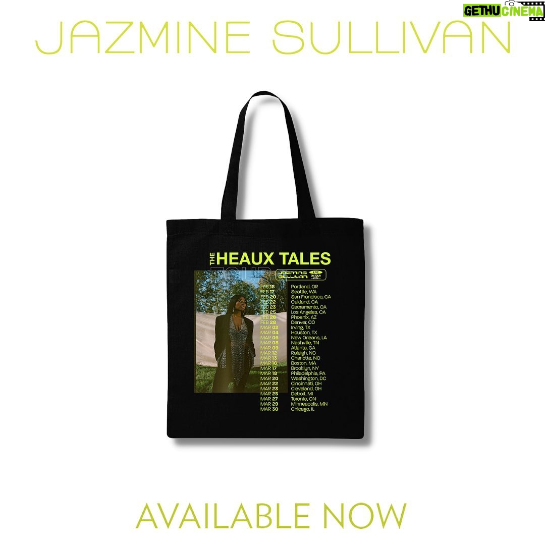 Jazmine Sullivan Instagram - Hey y’all. Merch from the Heaux Tales Tour is available! Limited quantities available. Link in bio 🖤