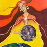 Jazz Jennings Instagram - Space Shaman / Divine Motherhood🪐✨☄️ — Painting by me!🧡❤️🧡