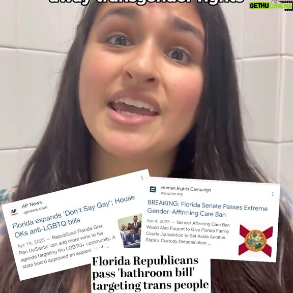 Jazz Jennings Instagram - Let trans people pee in peace! 🏳️⚧️❤️ Florida and many other states continue to attack trans people. In the past two weeks in Florida alone: - A bill was passed that allows a court to intervene to temporarily remove a child from their home if they receive gender-affirming treatments or procedures, - A bill was passed that restricts teachers, faculty and students from using the pronouns of their choice in public schools. - A ban on lessons on sexual orientation and gender identity from grades 4-12 was approved - The bathroom bill highlighted in this video was passed and could make it a misdemeanor trespassing offense for someone to use certain bathrooms that don’t align with their sex at birth. All of these bills and bans will have a direct affect on me and many other transgender individuals. It’s an attempt to eradicate trans people and scare us from living as our most authentic selves. This is evil. We must all stand up and speak out to stop people in power from believing that attacks on LGBTQ rights can be used to further a political agenda. Thank you to @sander_jennings & @ashmartin12 for helping me spread this important message about one of many bills affecting transgender people. 🏳️⚧️ #Transgender #TransRights
