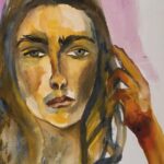 Jemima Kirke Instagram - It’s called a “work on paper.” Like notes, scrawled ideas, or thoughts before the big show: the prestigious “oil on canvas.” A big ol’ oil painting demands attention with its muscle and conviction. Most of the time people don’t know what to call these pieces (aside from the nerdy cousin that is “watercolor on paper”.) Their value is in their low stakes, disposable nature. They are the difference between a prepared speech and the things you say to yourself in the car. I hope they resonate. I hope you can understand. Thank you for the platform @anthropologie @anthroliving Go to the Link in bio or go to the website yourself to see 18 works on paper from the archives. Made over a 15yr span. ***Update: some have sold. 1) Factory 2) Crayon selfie 3) Elvis and Lisa Marie 4) Self portrait 2 5) Farm 6) Man with tattoos 7) Blue bomb 8) Self portrait 3 9) No face