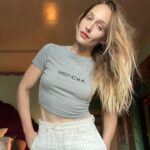 Jemima Kirke Instagram - Clearly up all night coming up with these designs… 1970s prints: the Paw Me Tee, the Busted Tee and the Nice Eyes Tee (1940’s “GOT-CHA” print,) for those who invite a little objectification.