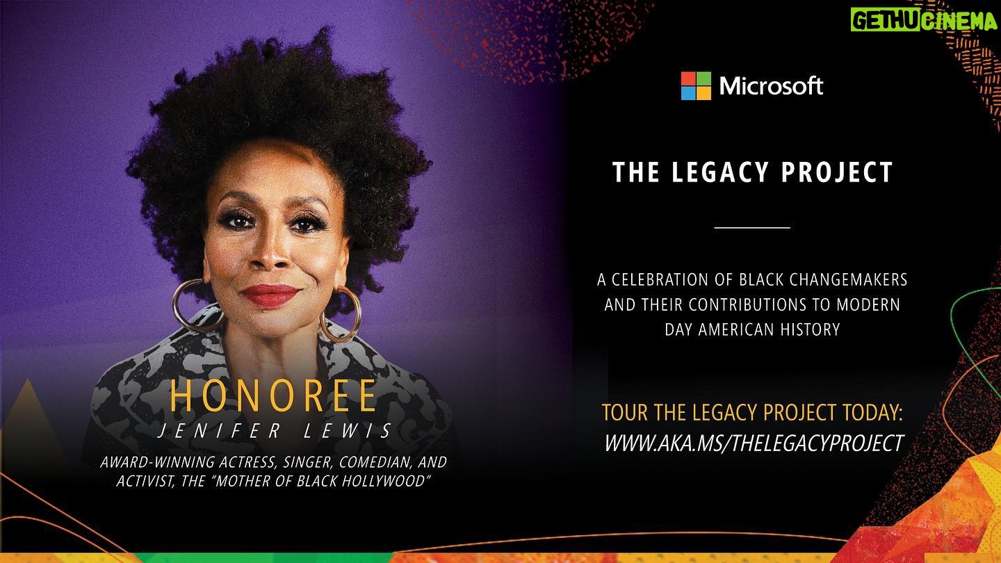 Jenifer Lewis Instagram - Thank you to The Microsoft Legacy Project. Visit (www.aka.ms/TheLegacyProject) * * * * #Microsoft #TheLegacyProject #WhatsYourLegacy #JeniferLewis #TheMotherOfBlackHollywood #InTheseStreets