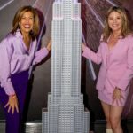 Jenna Bush Hager Instagram - We lit the city up! Happy anniversary @hodakotb @hodaandjenna 💗💜
