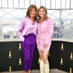Jenna Bush Hager Instagram - Shining in pink and purple tonight in honor of @hodaandjenna’s 5 Year anniversary at the @todayshow