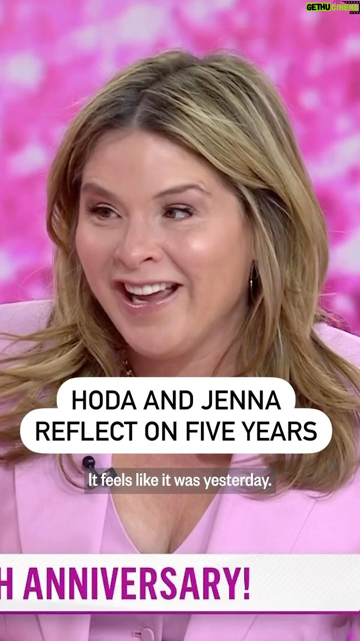Jenna Bush Hager Instagram - Five years flies by when you’re sitting next to someone who really knows your soul. 💜 Hoda and Jenna reflect on the last five years and how it feels to grow together.