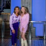 Jenna Bush Hager Instagram - We lit the city up! Happy anniversary @hodakotb @hodaandjenna 💗💜