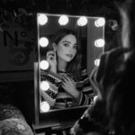 Jenna Coleman Instagram – Getting ready with @bazaaruk and @chanelofficial 🖤🎥🎞 Merci Chanel X Finch #thenightbefore…