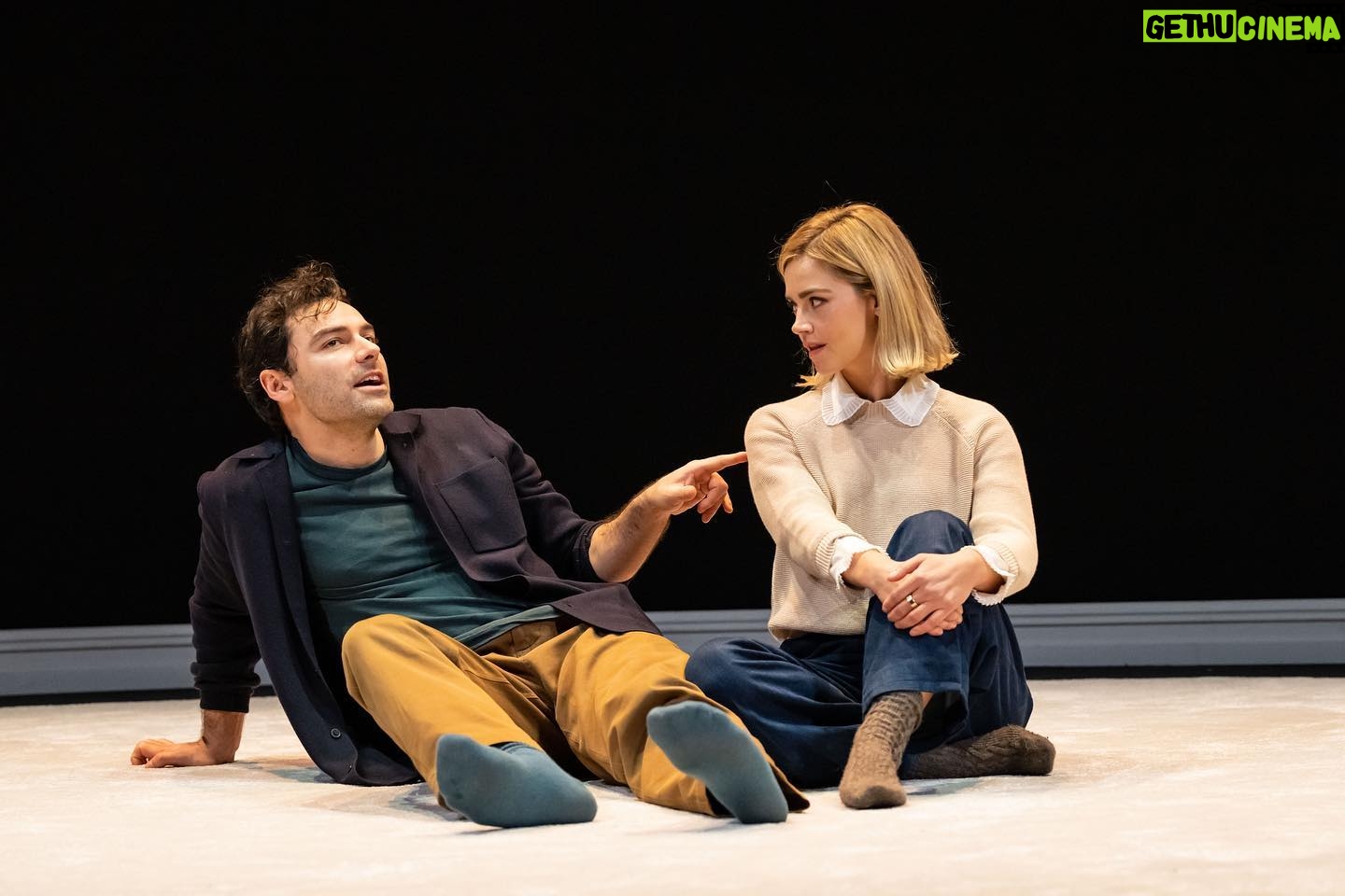 Jenna Coleman Instagram - FIRST LOOK at Jenna Coleman and Aidan Turner in @LemonsThePlay. Lemons Lemons Lemons Lemons Lemons is now playing at London's @haroldpintertheatre.🍋 📸 Johan Persson Strictly Limited Season | lemonstheplay.com