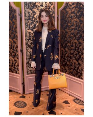 Jenna Coleman Instagram - Gucci. Suit.. ❤️💫 @gucci 🌹🌷🌸