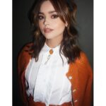 Jenna Coleman Instagram – @erdem love in 🧡  @valeriaferreiramakeup @halleybrisker