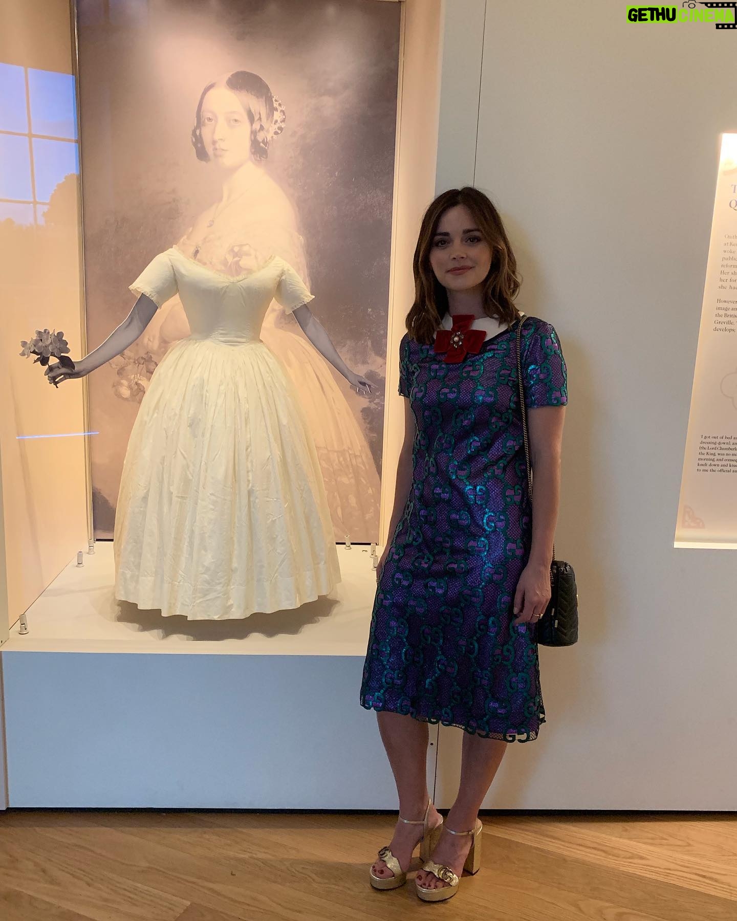 Jenna Coleman - 107.1K Likes - Happy 200 years Queen Victoria. Thank you @historicroyalpalaces for the most illuminating tour creating such a vivid sense of her life #QueenVictoria200 @gucci 💜 @bellamusgrave 💜