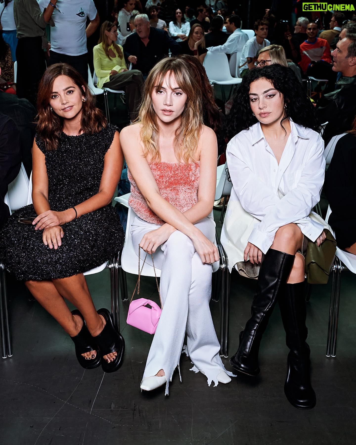 Jenna Coleman Instagram - LFW23 @jw_anderson ⚓️this dress gave all the joy and I made a sock out my invite 🧦 congratulations @jw_anderson