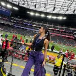 Jenna Johnson Instagram – Heading to the BIG GAME with @maybelline💜 @walgreens #maybellinepartner