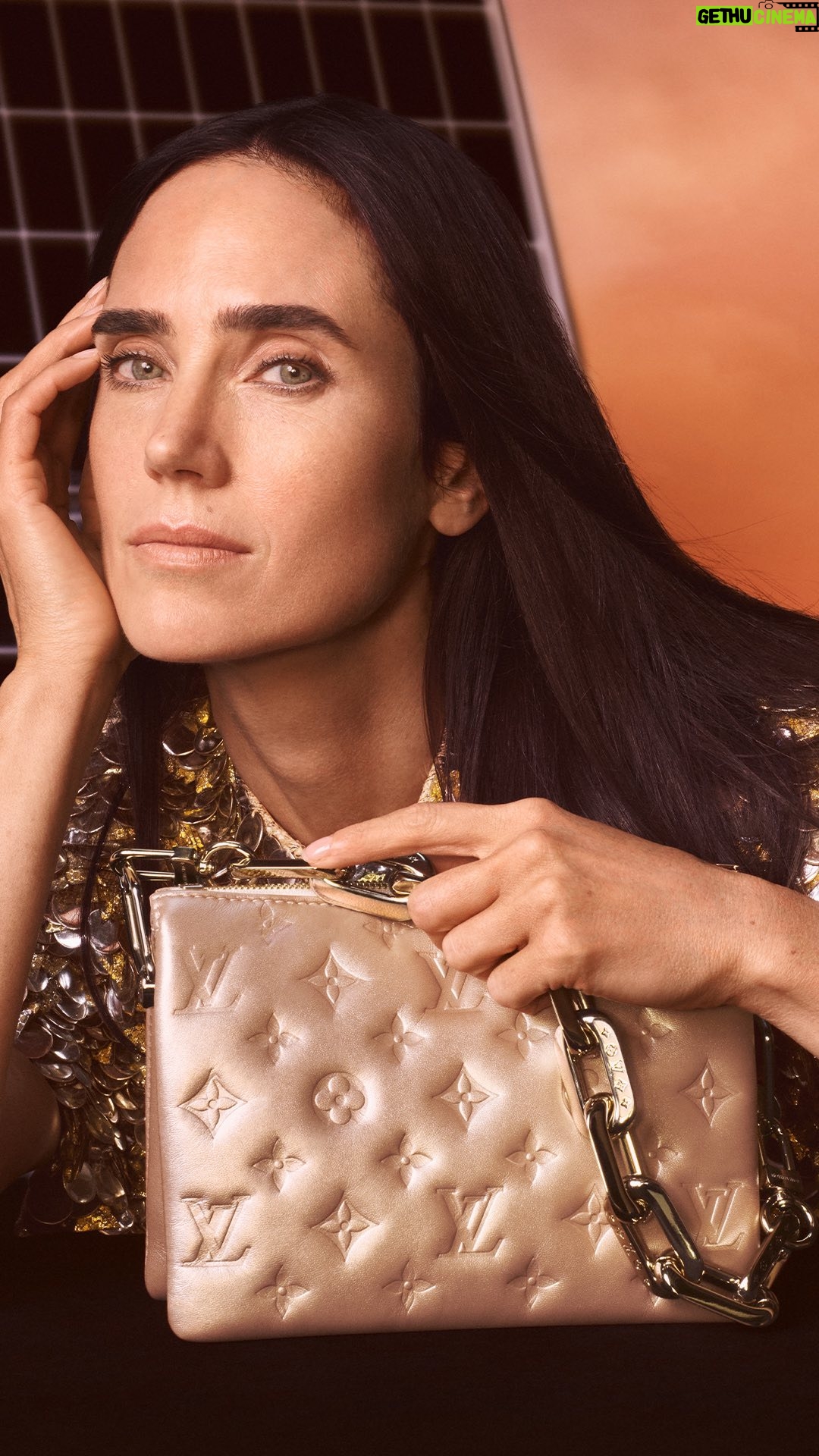 Jennifer Connelly Instagram - #LVCruise with #JenniferConnelly. Presenting @NicolasGhesquiere’s latest #LouisVuitton campaign starring the actress and House Ambassador. Discover the new solar-inspired collection. Music: @sparks_official