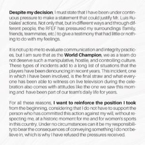 Jennifer Hermoso Instagram - Official Statement. August 25th, 2023 @jennihermoso