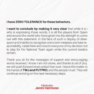 Jennifer Hermoso Instagram - Official Statement. August 25th, 2023 @jennihermoso