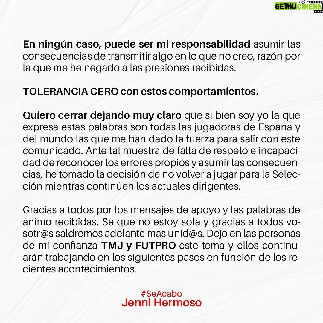 Jennifer Hermoso - 612.9K Likes - Comunicado Oficial. Agosto 25, 2023. @jennihermoso