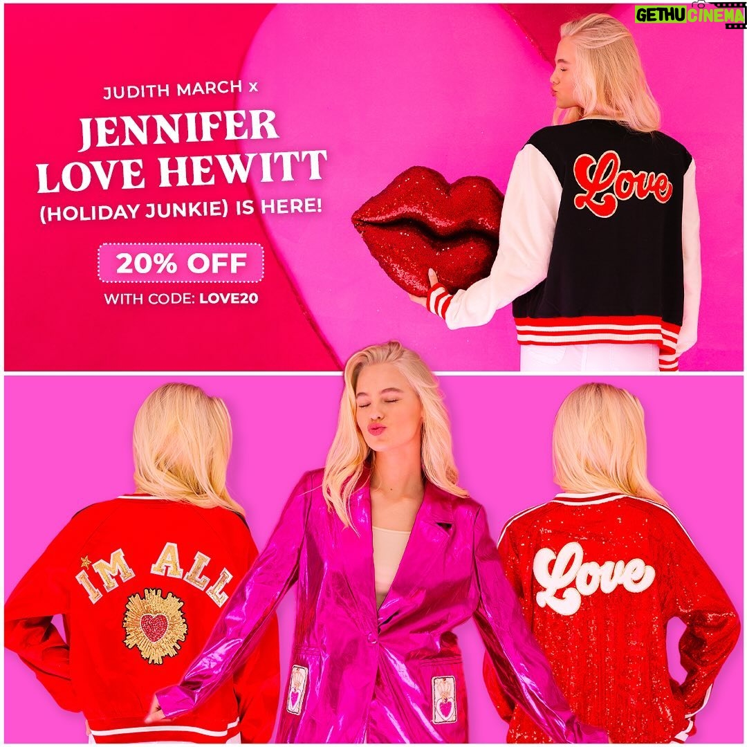 Jennifer Love Hewitt Instagram - It’s live! It’s here! @judithmarch @jenniferlovehewitt The holiday Junkie! Get in love vibes with our new collection! You can shop it now! Woo!