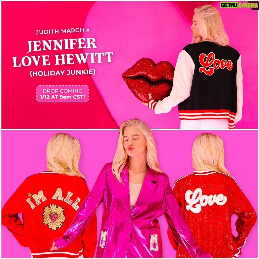 Jennifer Love Hewitt Instagram - Okay tomm morning at 9am it’s time to shop! Get your love vibes ready! We are so excited about this collection! @judithmarch @jenniferlovehewitt @the.holidayjunkie Can’t wait to see you guys wearing our stuff! Send me pics!