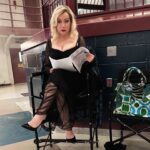 Jennifer Tilly Instagram - Working on my lines… #ChuckySeason2 #Chucky #chuckyseries #TiffanyValentine