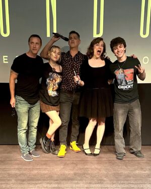 Jennifer Tilly Instagram - And a good time was had by all… especially Tiffany! 😆
The #Chucky finale party. 🥳🧁🍷🍿
#ChuckySeason3 #chuckytvseries #tiffanyvalentine