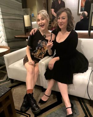 Jennifer Tilly Instagram - And a good time was had by all… especially Tiffany! 😆
The #Chucky finale party. 🥳🧁🍷🍿
#ChuckySeason3 #chuckytvseries #tiffanyvalentine