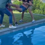 Jenny Han Instagram - Last Belly flop of the summer and yes Sean did get kicked in the head but he lived to tell the tale!