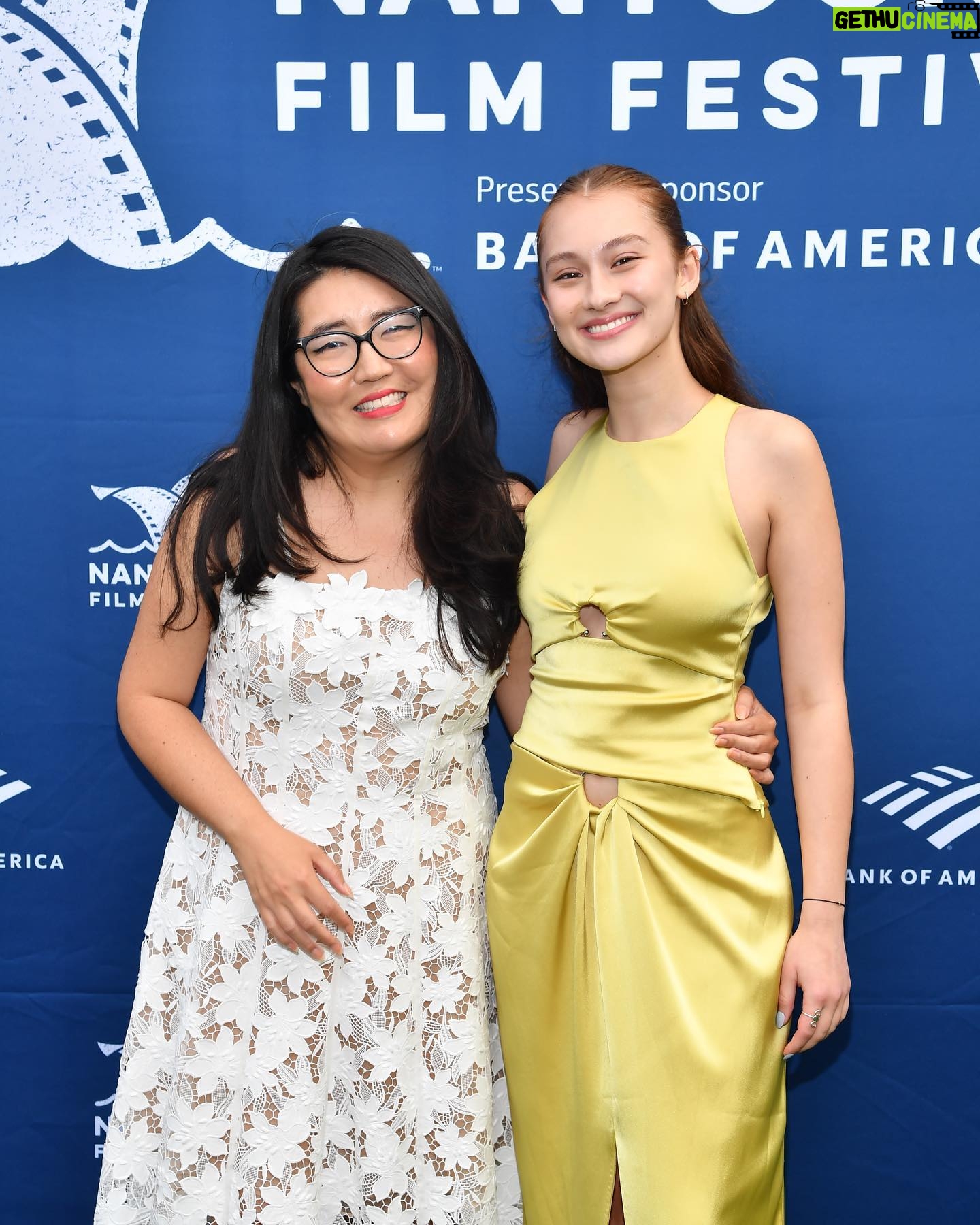 Jenny Han Instagram - Many thanks to the @nantucketfilmfestival for honoring me with their Impact in Television Writing Award this year, and many thanks to @lola.tung for presenting me with it! Her beautiful speech brought tears to my eyes 🥺. And, I loved getting to see so many readers at our event— thank you to all who braved the rain and boarded a ferry to come see us. I love making tv so much but sometimes I do miss getting to do book signings and hang out with readers and talk about stories. 💕💕 Thank you again to the @nantucketfilmfestival for providing space for both!