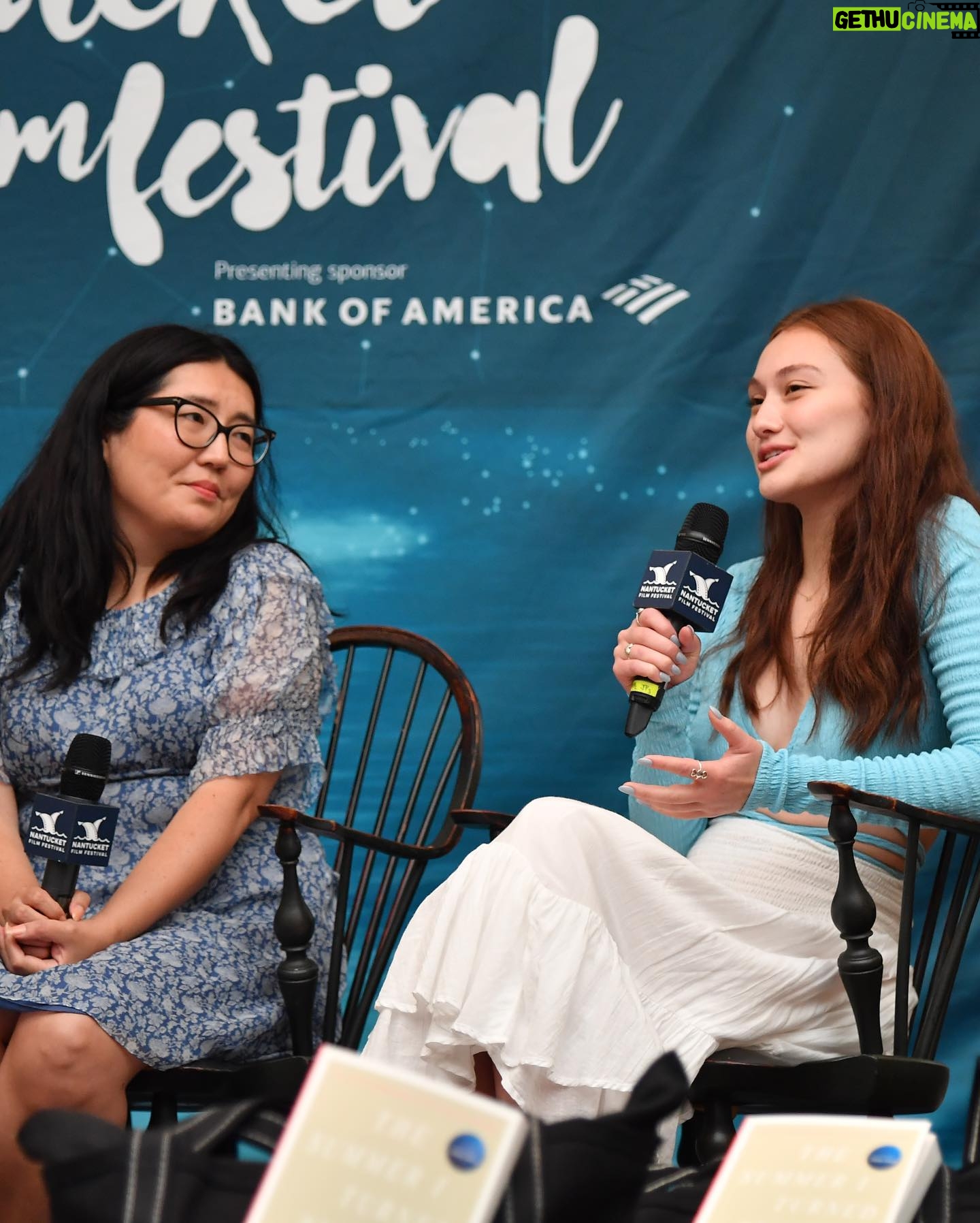 Jenny Han Instagram - Many thanks to the @nantucketfilmfestival for honoring me with their Impact in Television Writing Award this year, and many thanks to @lola.tung for presenting me with it! Her beautiful speech brought tears to my eyes 🥺. And, I loved getting to see so many readers at our event— thank you to all who braved the rain and boarded a ferry to come see us. I love making tv so much but sometimes I do miss getting to do book signings and hang out with readers and talk about stories. 💕💕 Thank you again to the @nantucketfilmfestival for providing space for both!